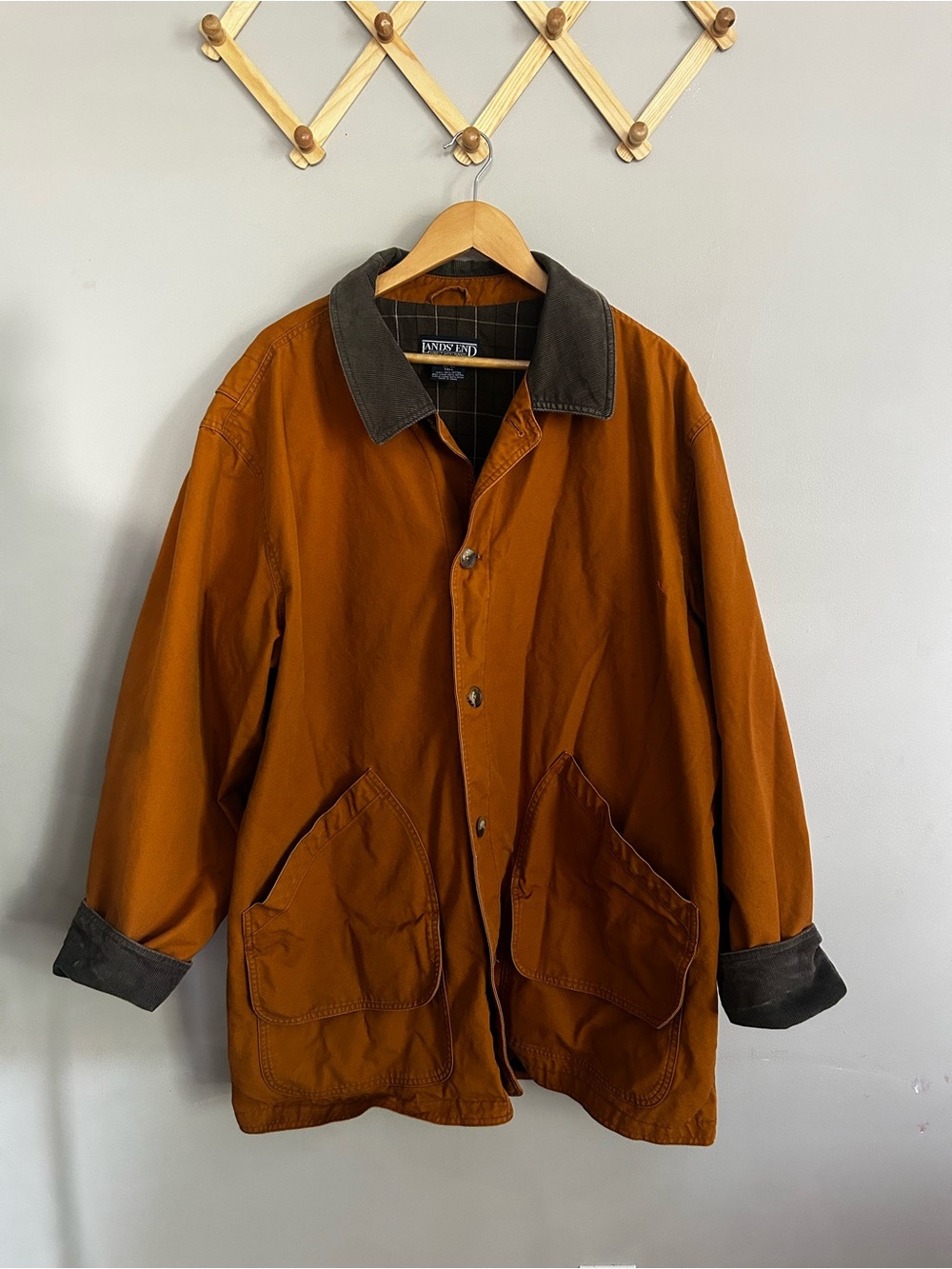Vintage Lands’ End Barn Jacket Chore Coat with Corduroy XXL